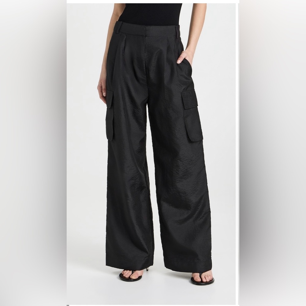 Tibi Nylon Pleated Cargo Pants